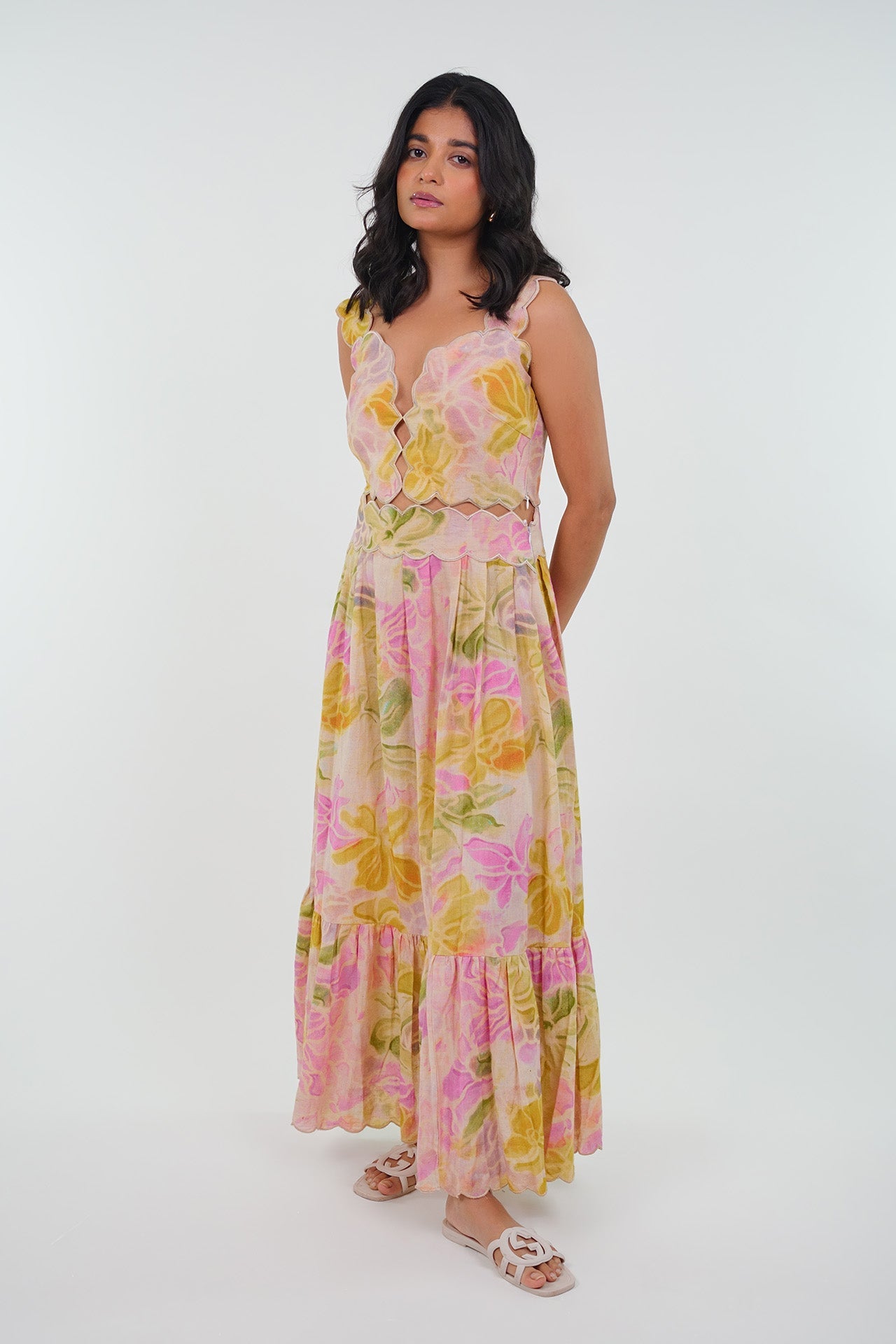 Sharnamli Mehra in Summer Scallop Printed Dress