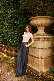 Darcie Linen Embellished Tee