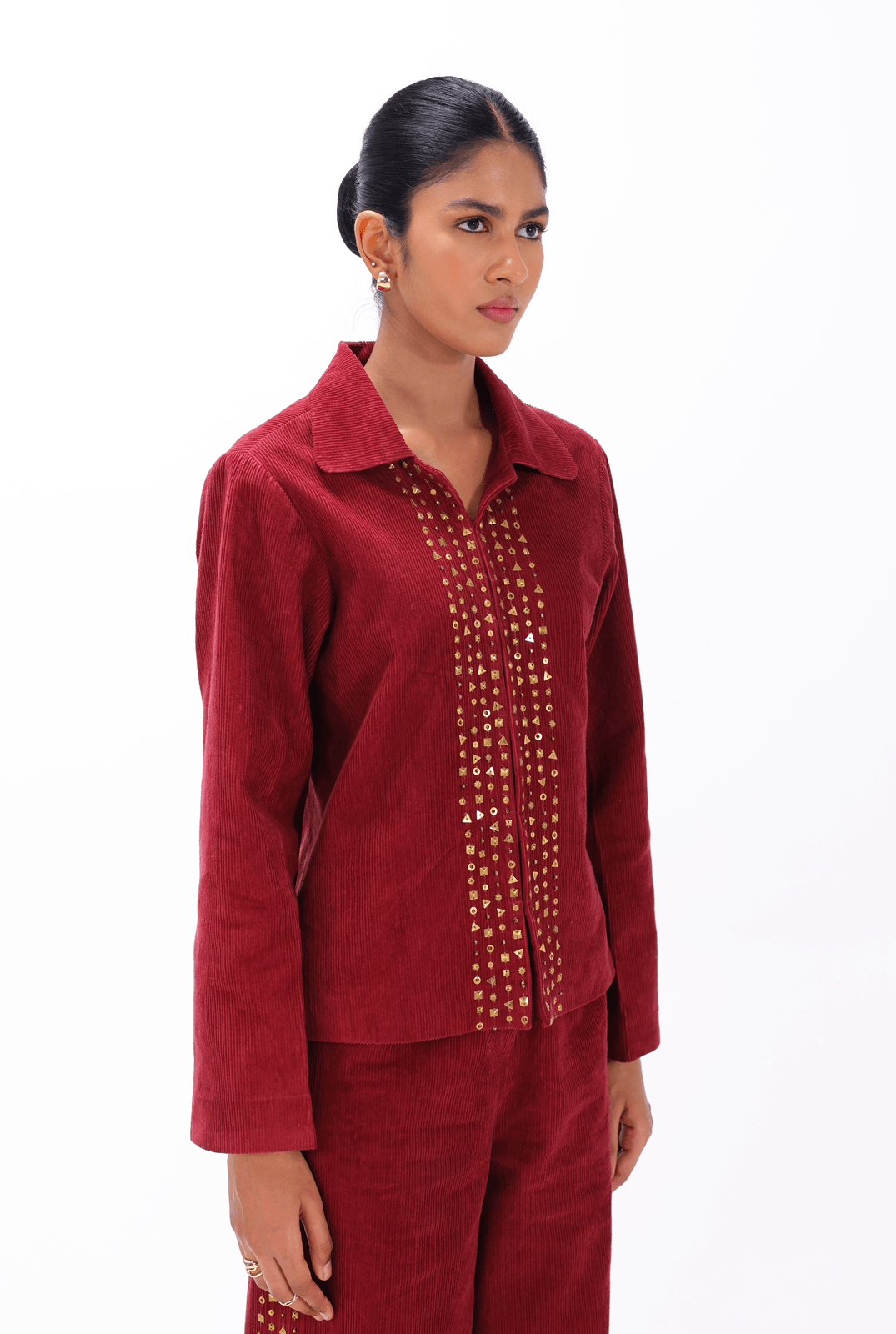 Red Aari Co-ord Set -  - #tag1# -