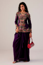 Peplum Top Paired Up With A Drape Skirt
