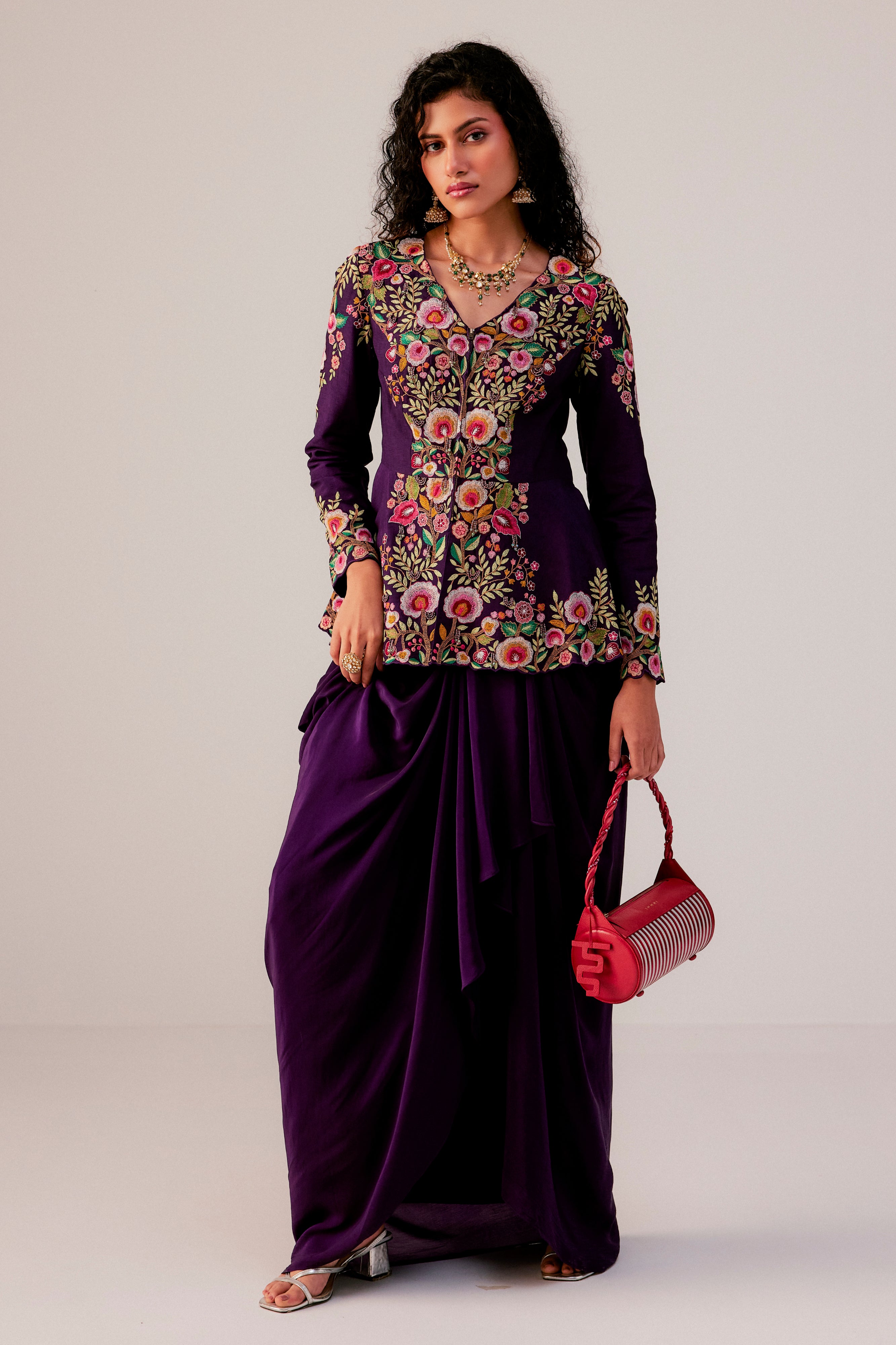 Peplum Top Paired Up With A Drape Skirt