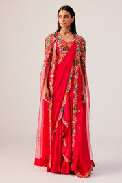 Drape Saree With A Cape