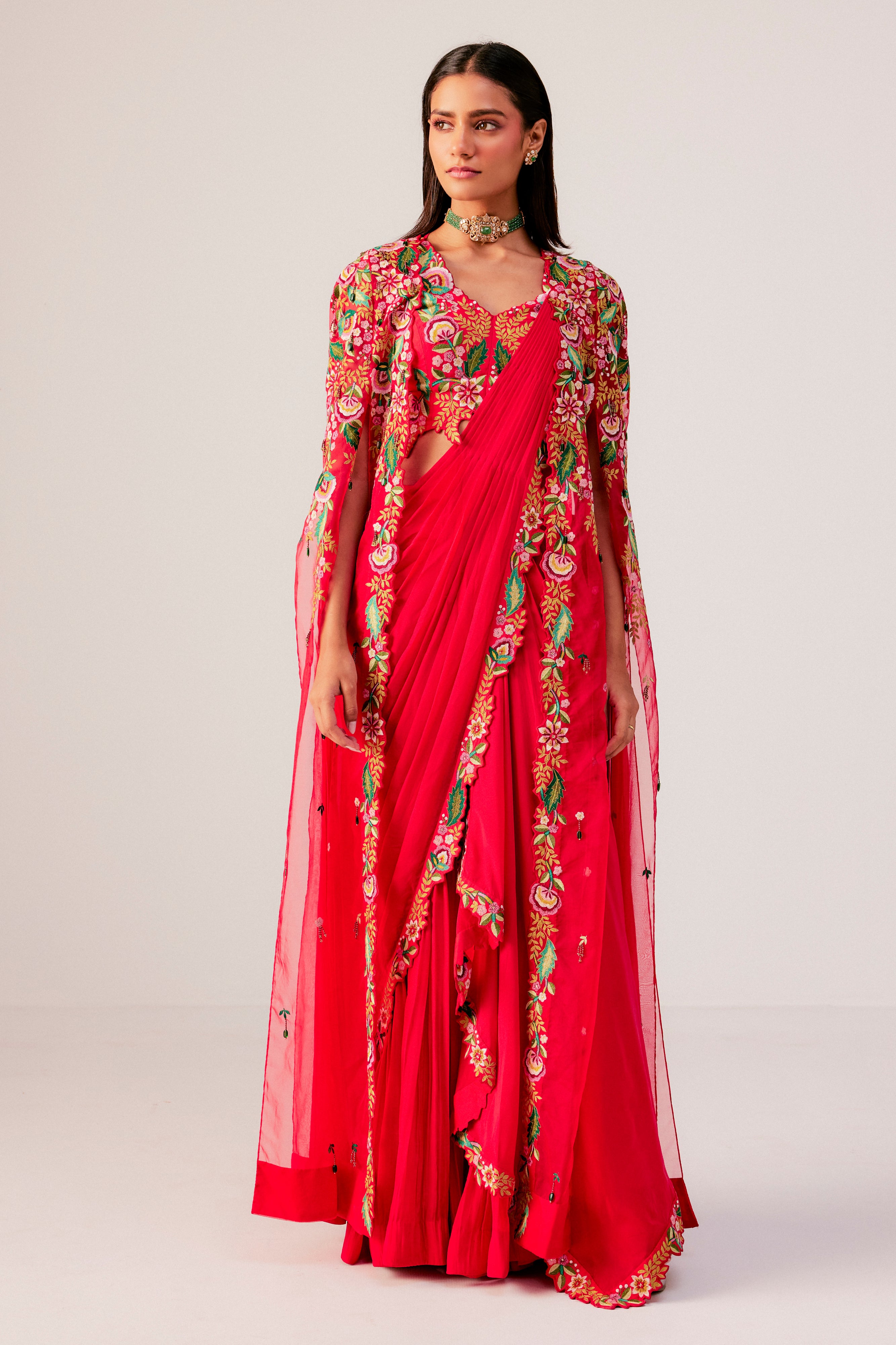 Drape Saree With A Cape