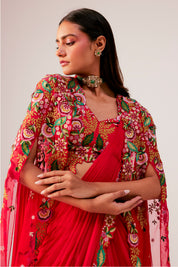 Drape Saree With A Cape