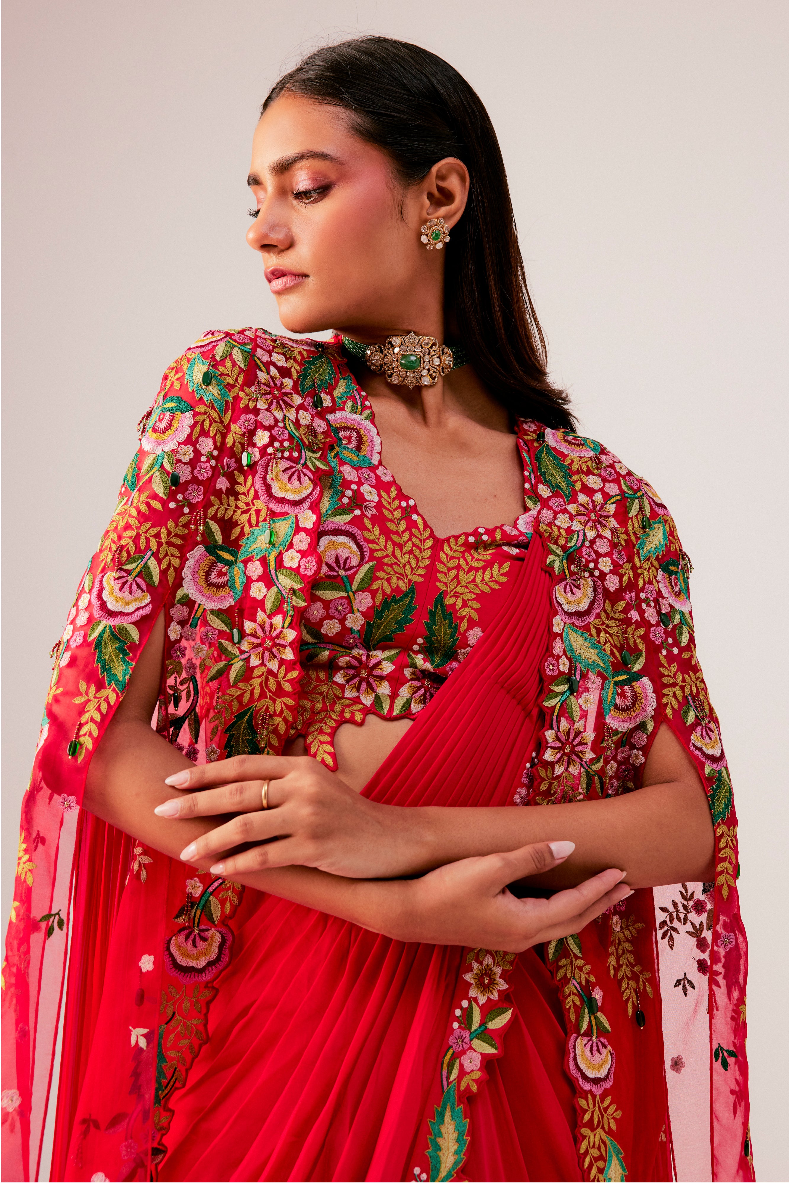 Drape Saree With A Cape