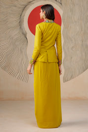 Blazer With A Bustier And A Drape Skirt