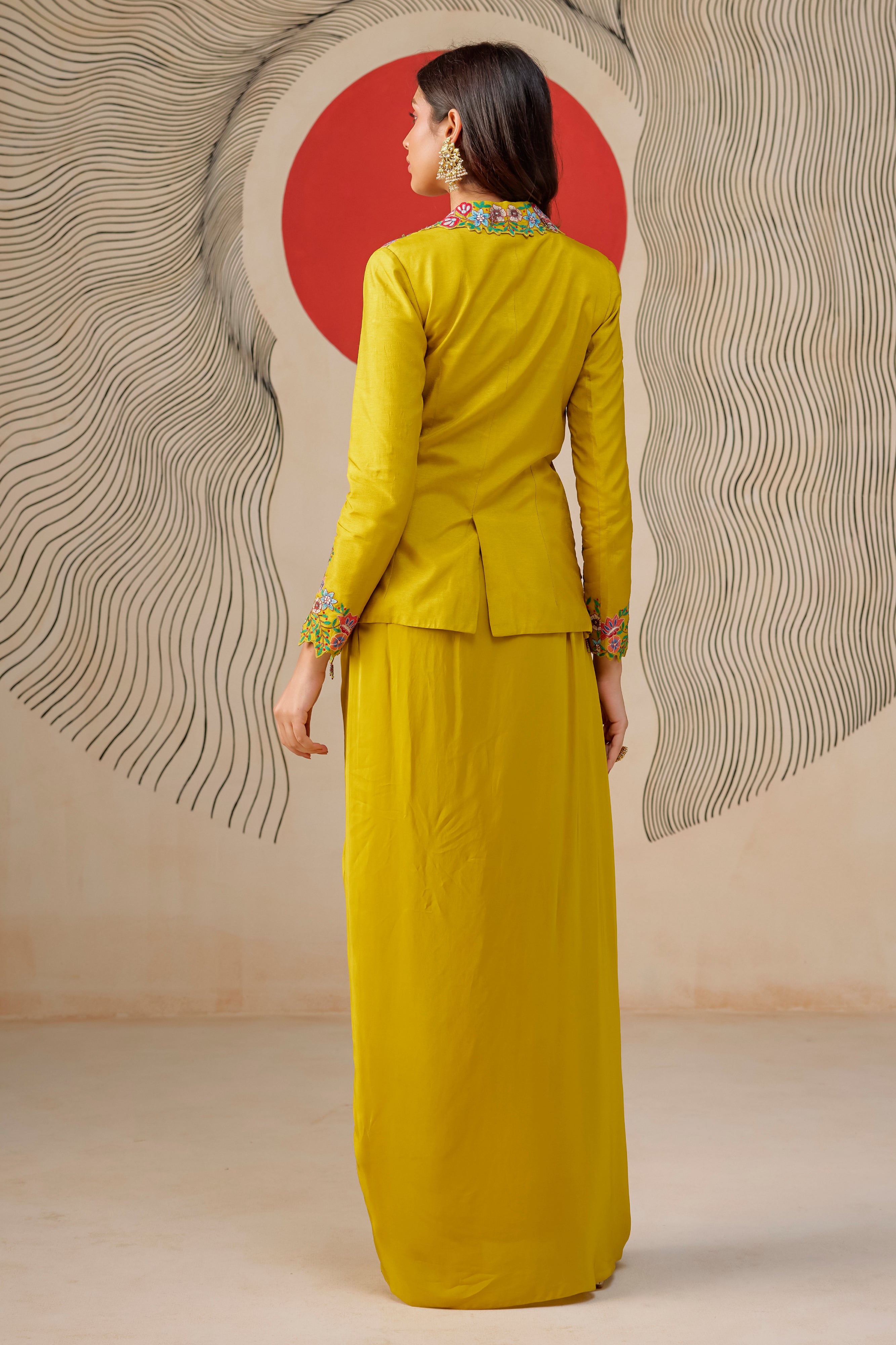 Blazer With A Bustier And A Drape Skirt