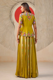 Peplum Top With Sharara Pant