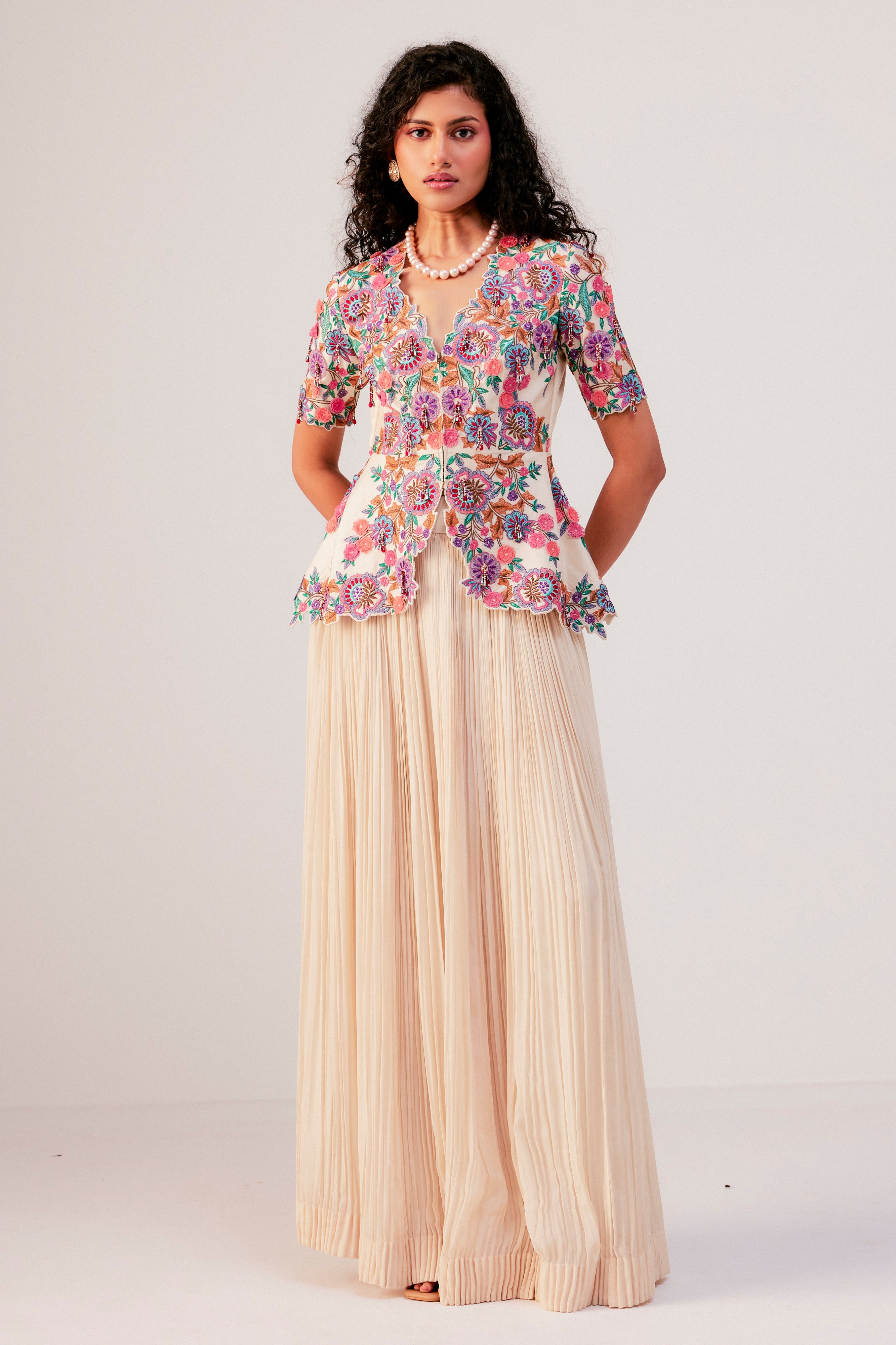 Peplum Top And Flare Pants