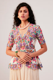 Peplum Top And Flare Pants
