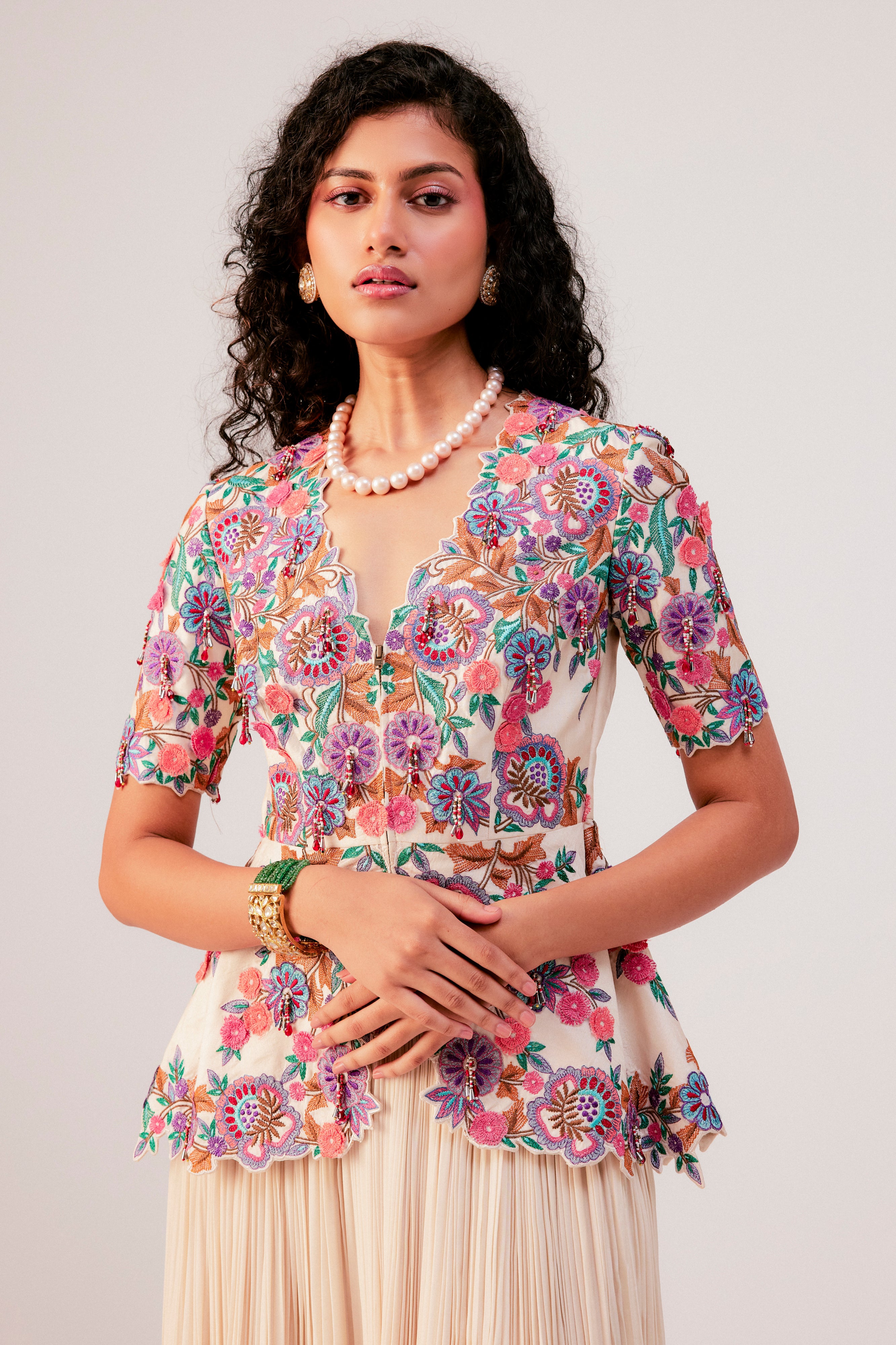 Peplum Top And Flare Pants
