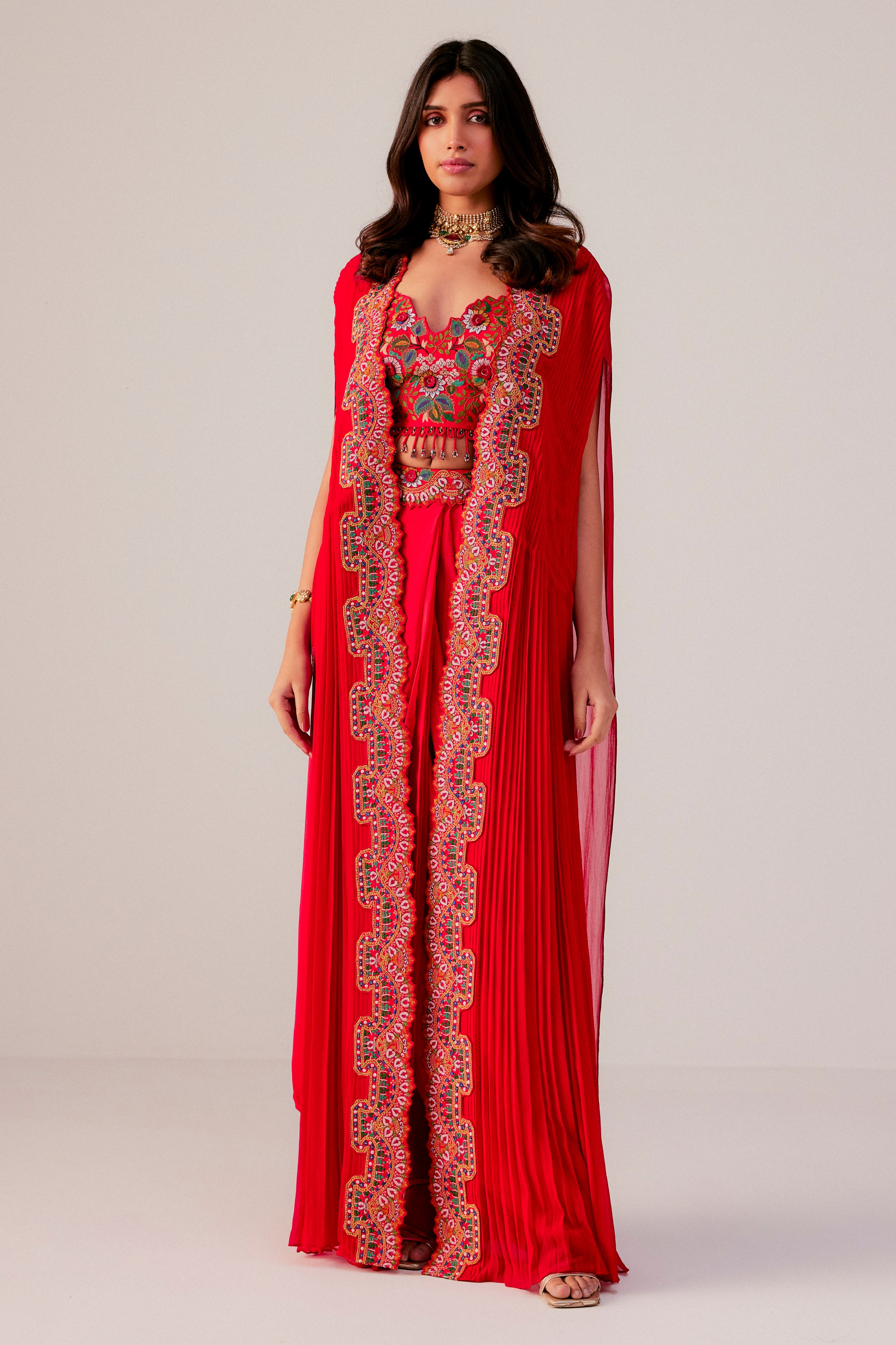 Bustier With A Drape Skirt And A Cape