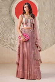 Corset With A Lehenga And A Dupatta