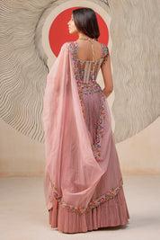 Corset With A Lehenga And A Dupatta