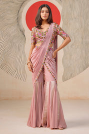 Onion Pink Drape Saree
