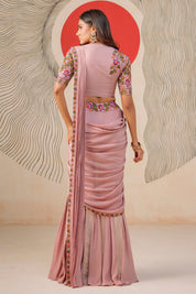 Onion Pink Drape Saree