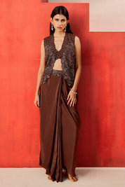 Jacket With A Bustier And A Drape Skirt