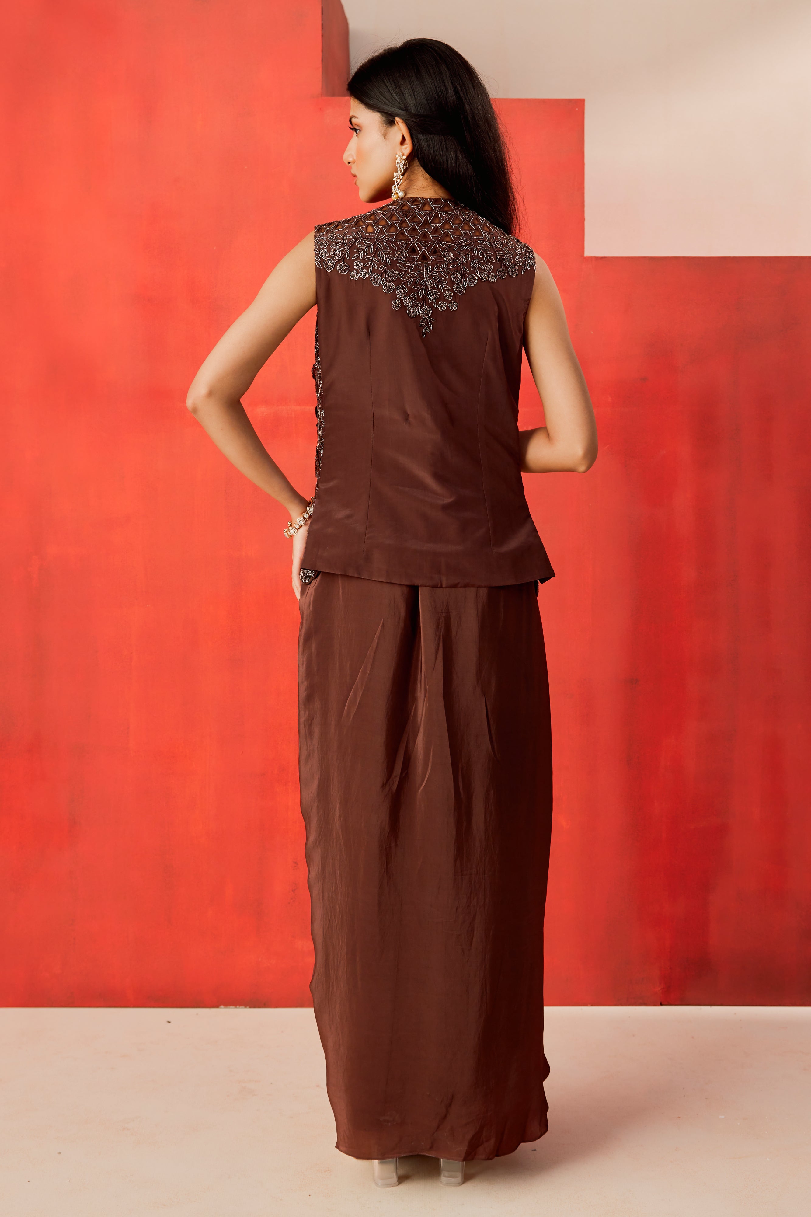 Jacket With A Bustier And A Drape Skirt