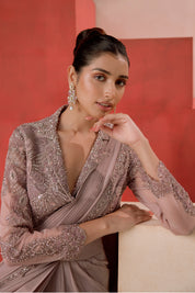 Onion Pink Drape Saree