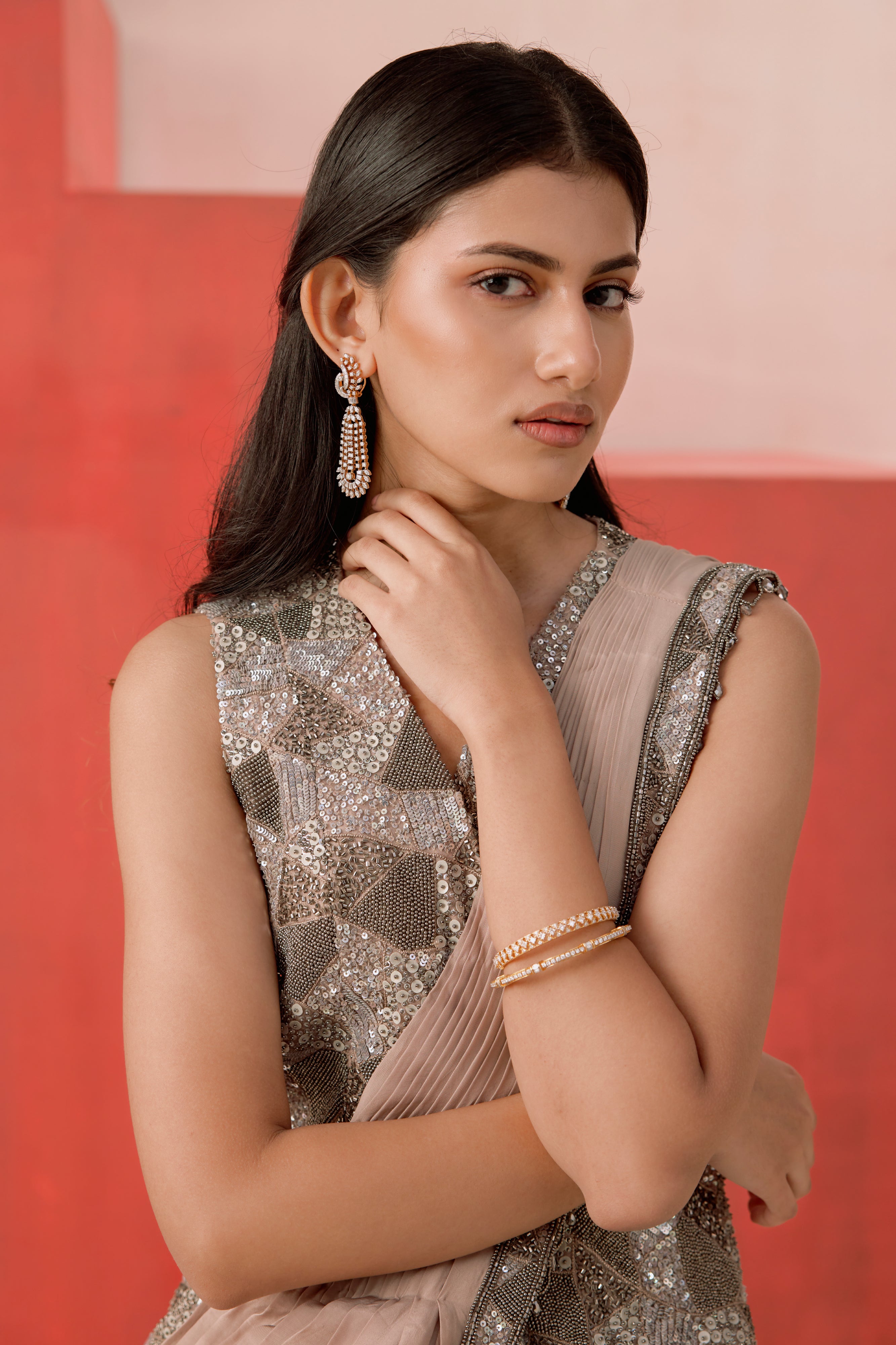 Beige Drape Saree