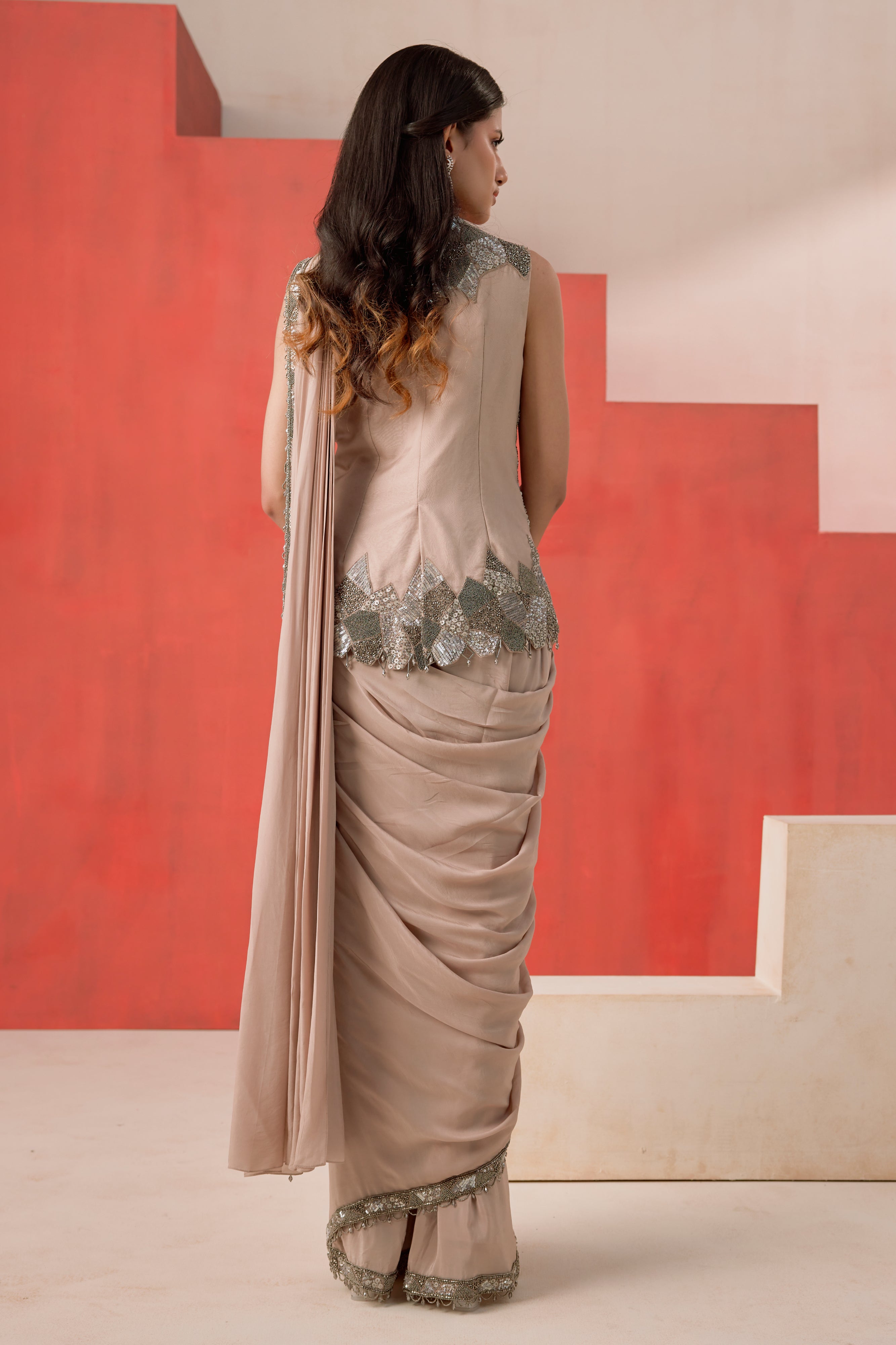 Beige Drape Saree
