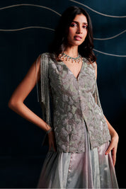 Embroidered Jacket With A Lehenga