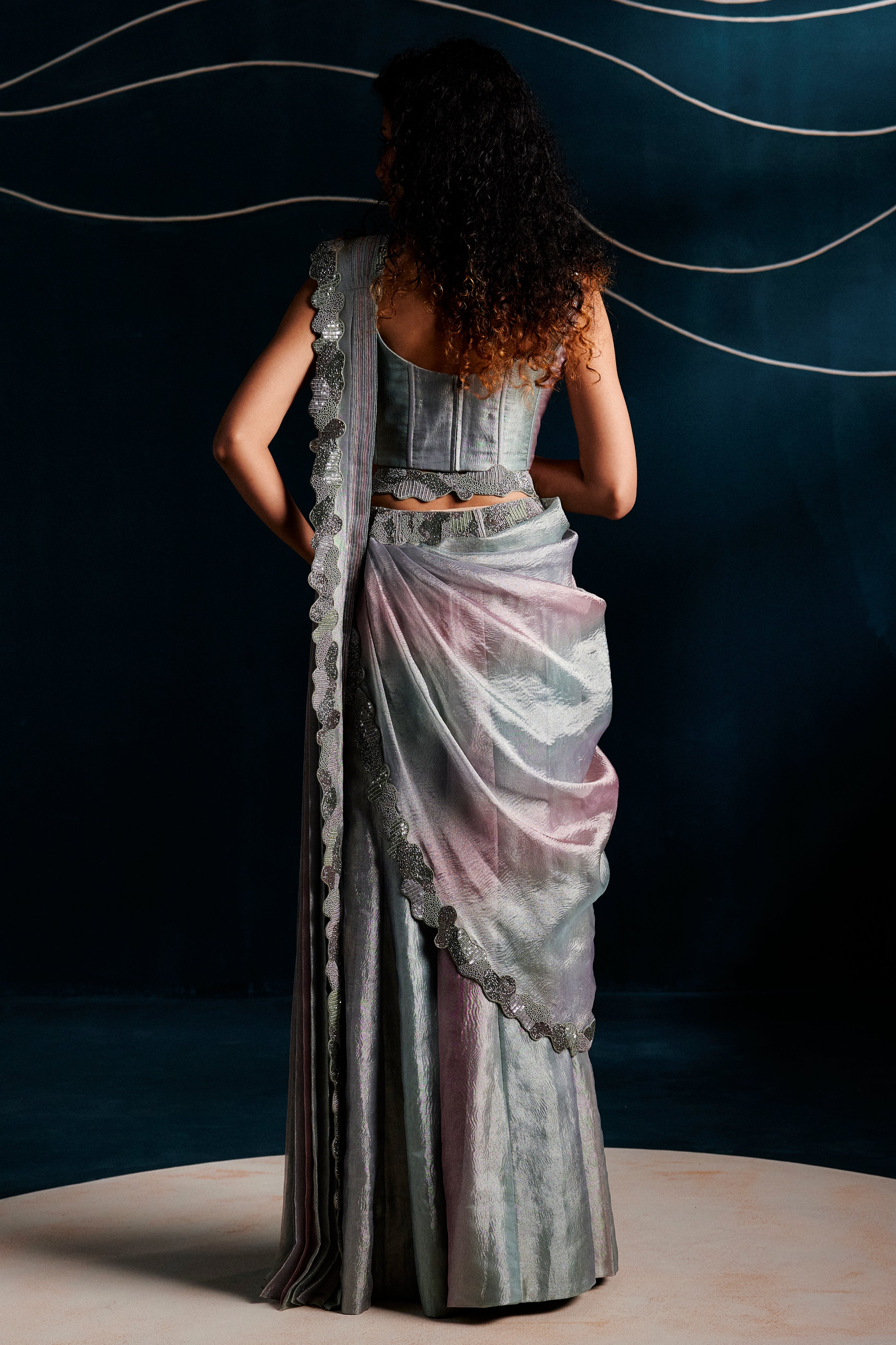 Embroidered Drape Saree