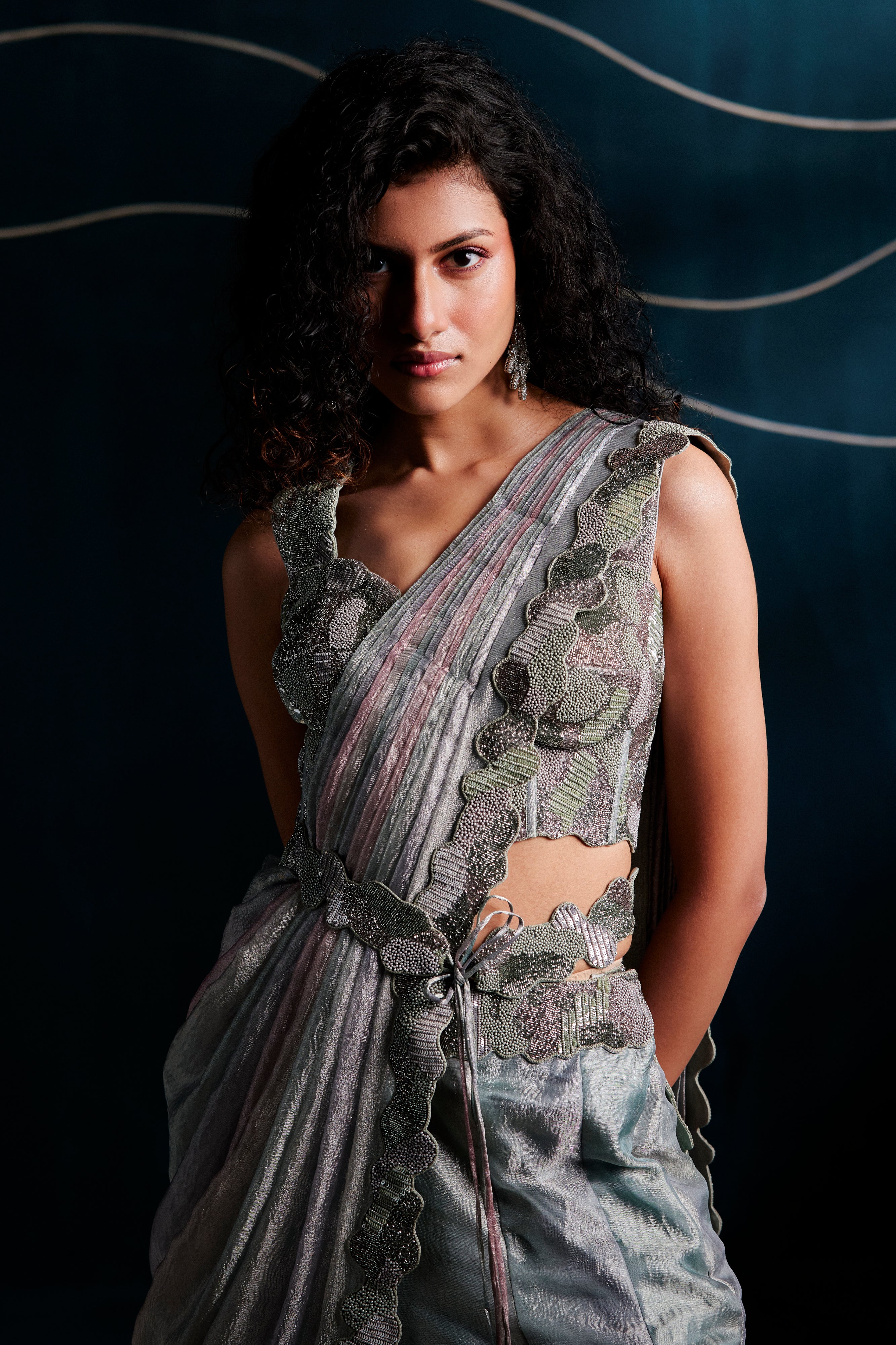 Embroidered Drape Saree