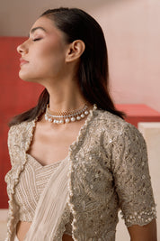 Ivory Drape Saree
