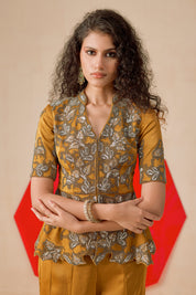 Peplum Top With Flared Pant