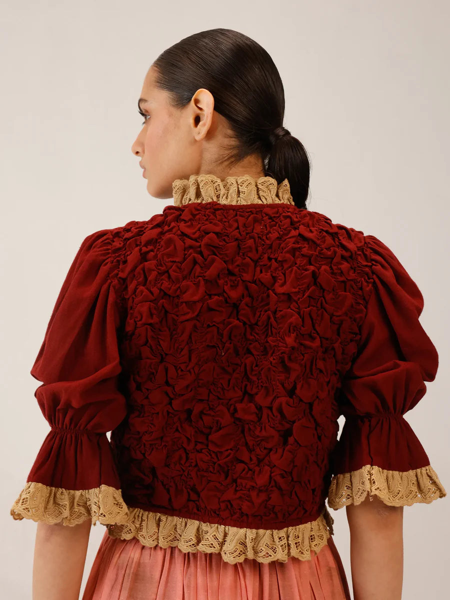 Rooshed Blouse Red