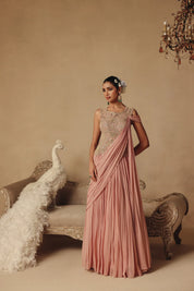 Blush Saree Gown