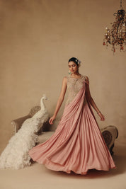 Blush Saree Gown
