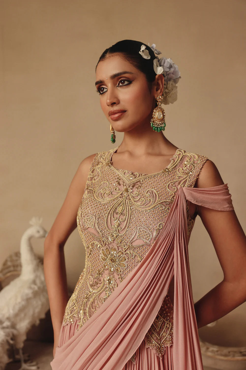 Blush Saree Gown