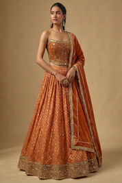 Rust Lehenga Set