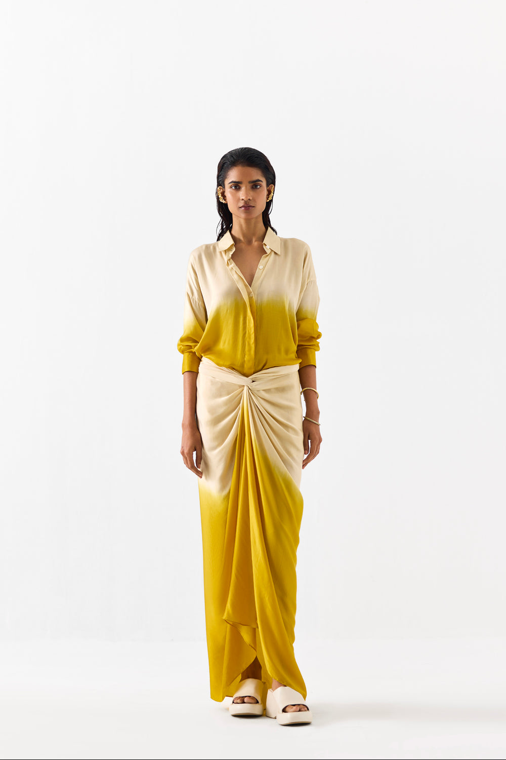 Dawn Draped Shirt Dress