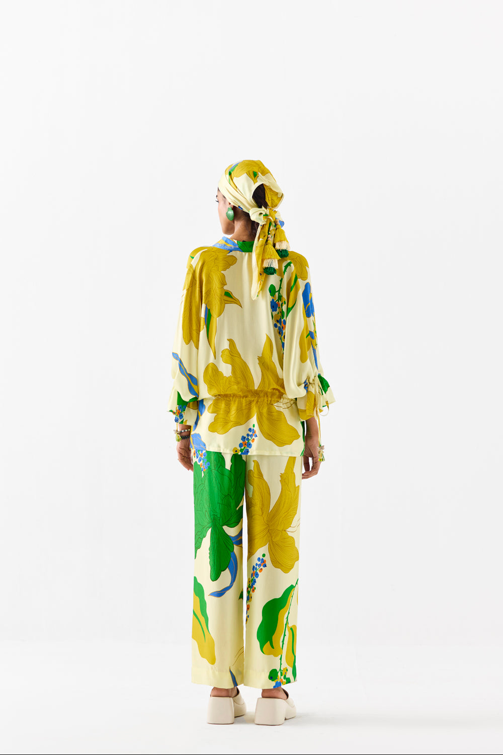 Yellow Rose Drawstring Shirt and Trousers