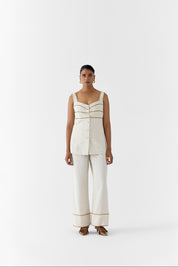 Pearl Linen Blazer and Trousers