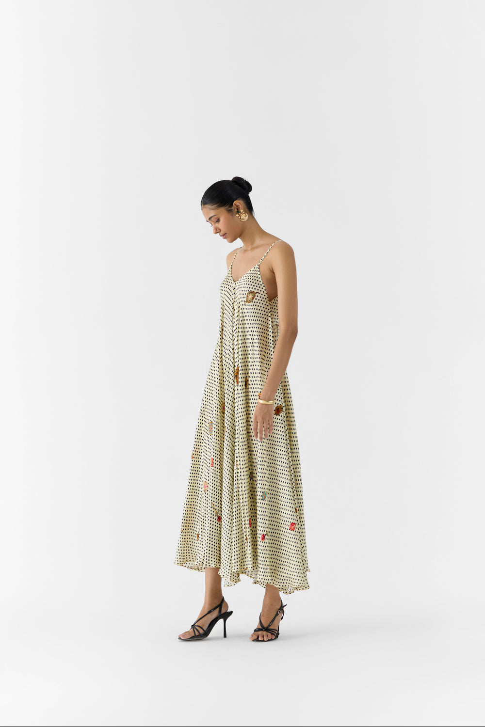 Pearl Polka Dot Strappy Dress