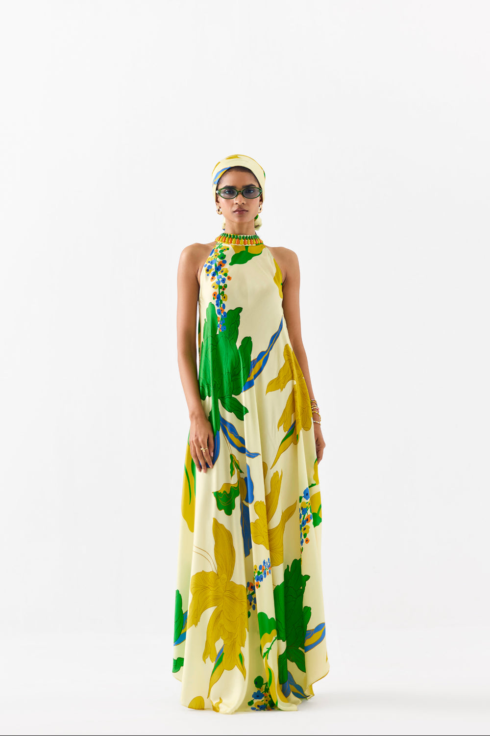 Yellow Rose Halter Dress