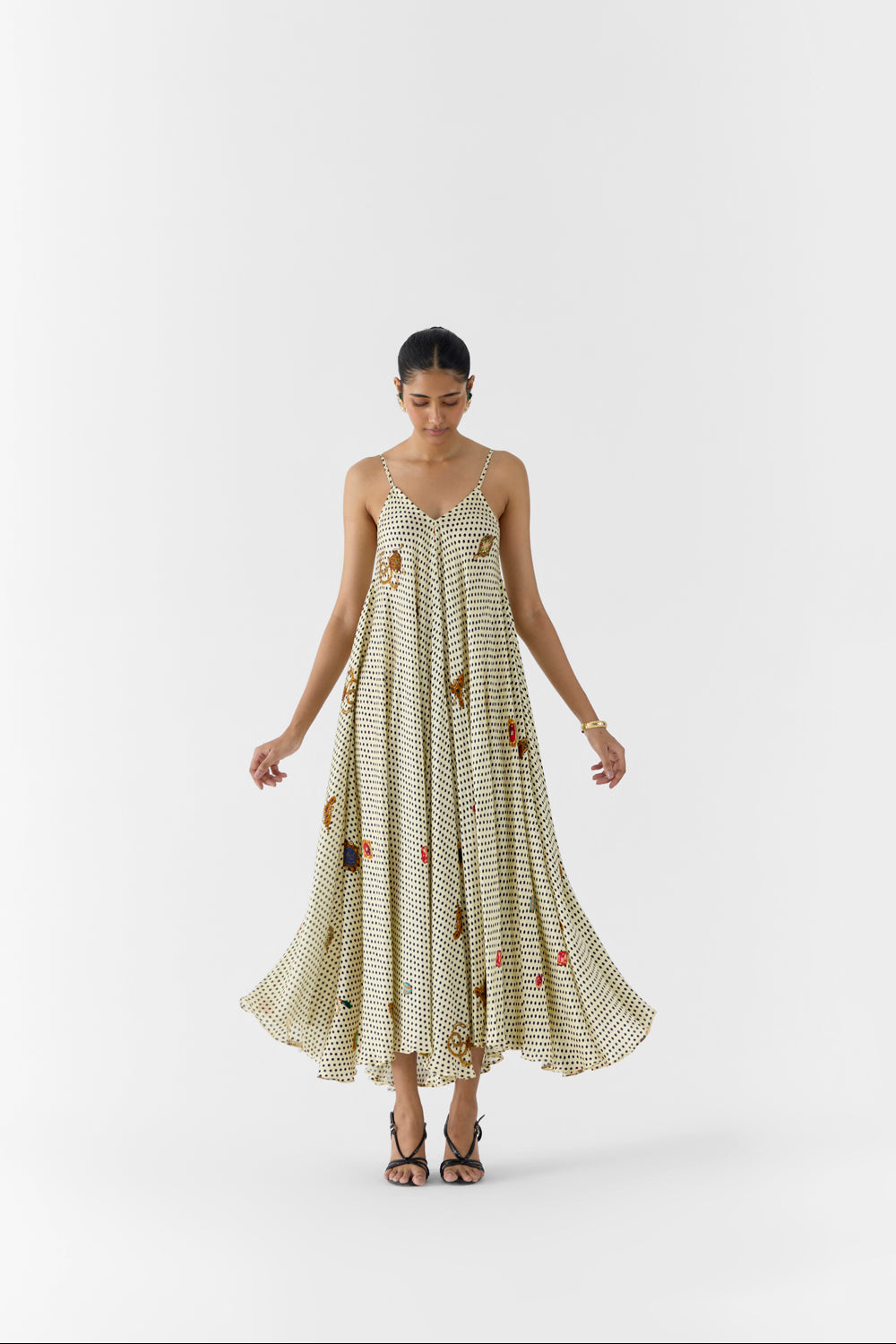 Pearl Polka Dot Strappy Dress