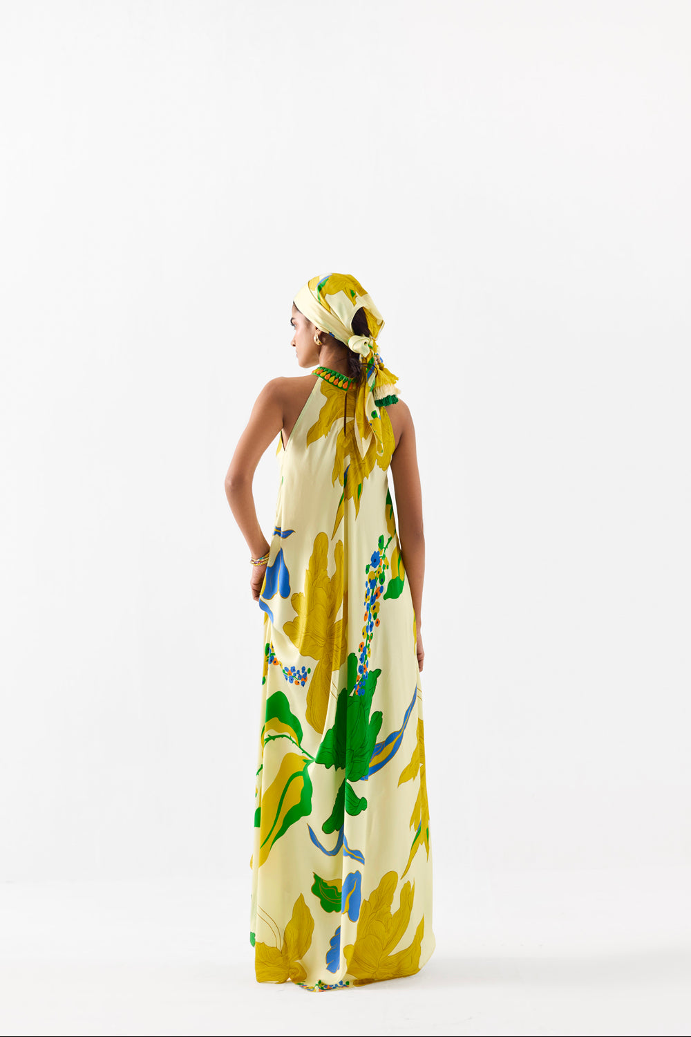 Yellow Rose Halter Dress