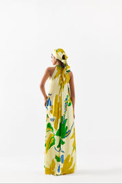 Yellow Rose Halter Dress