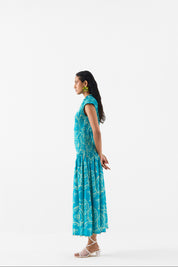 Coconut Palm Ruching Dress