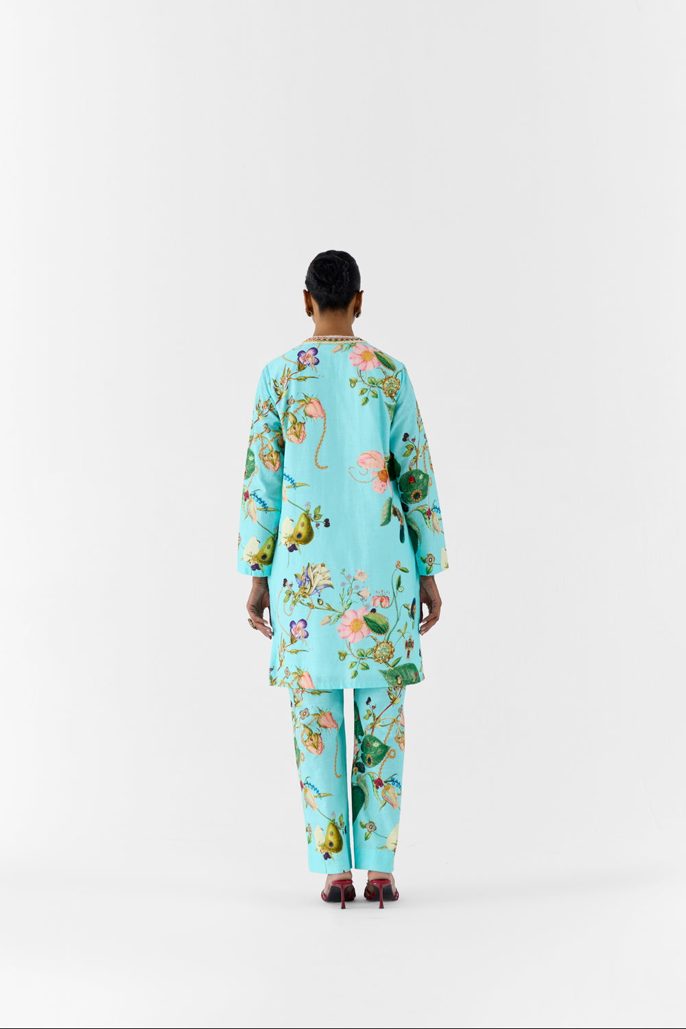 Blue Blossom Stonework Kurta & Pants