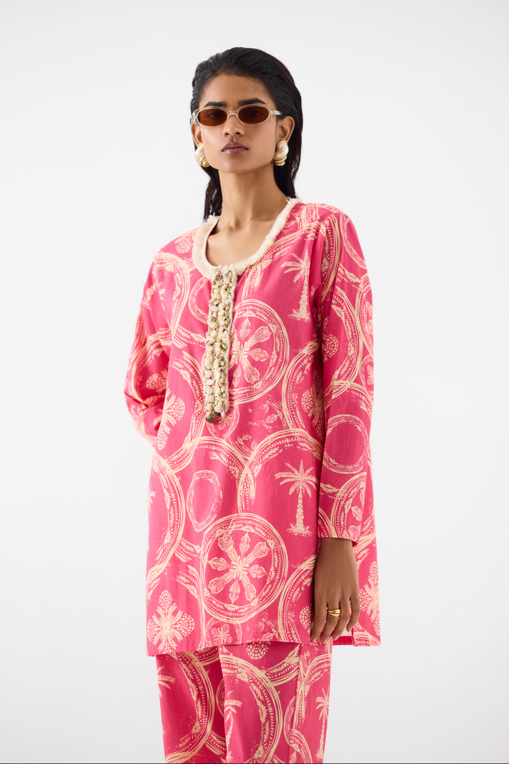 Areca Palm Short Kurta & Pants
