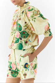 Blossom Ruching Shirt & Shorts