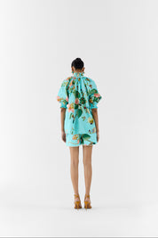 Blue Blossom Ruching Shirt & Shorts