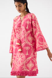 Areca Palm Bell Sleeves Dress