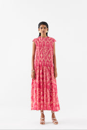 Areca Palm Ruching Dress